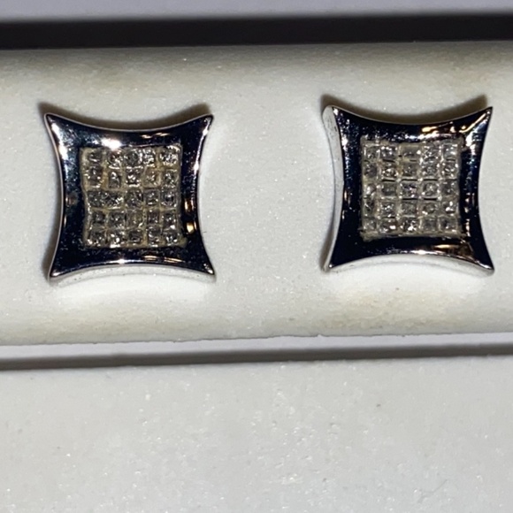 14k White Gold Pave Diamond Baguette Stud Earrings Avianne Trax NYC Mr Flawless - Picture 9 of 10